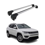 Roof Racks Cross Bars Luggage Carrier for Jeep Compass 2017-2025 Alu Silver 2x