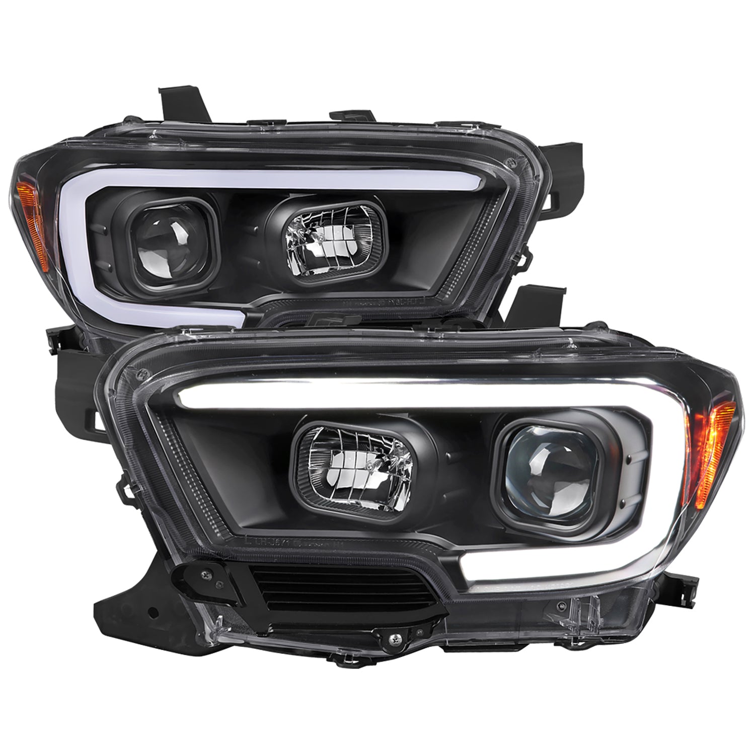 2016-2023 Toyota Tacoma Switchback LED C-Bar Projector Headlights Matt Black