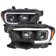 2016-2023 Toyota Tacoma Switchback LED C-Bar Projector Headlights Matt Black