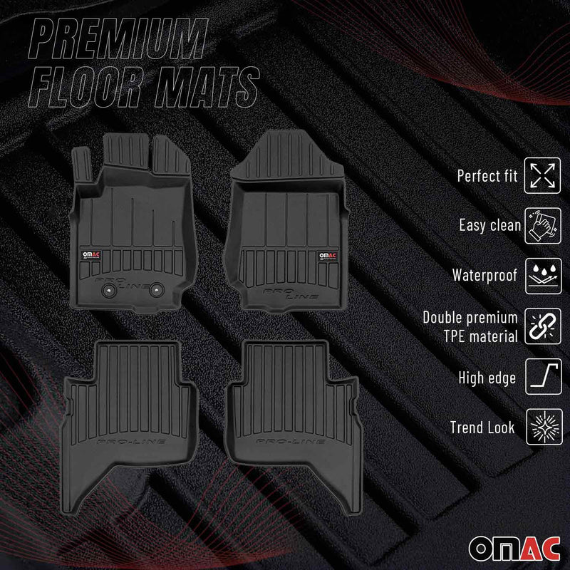 2019-2023 Ford Ranger SuperCrew Premium Floor Mats Liners Full Set All Weather Heavy Duty