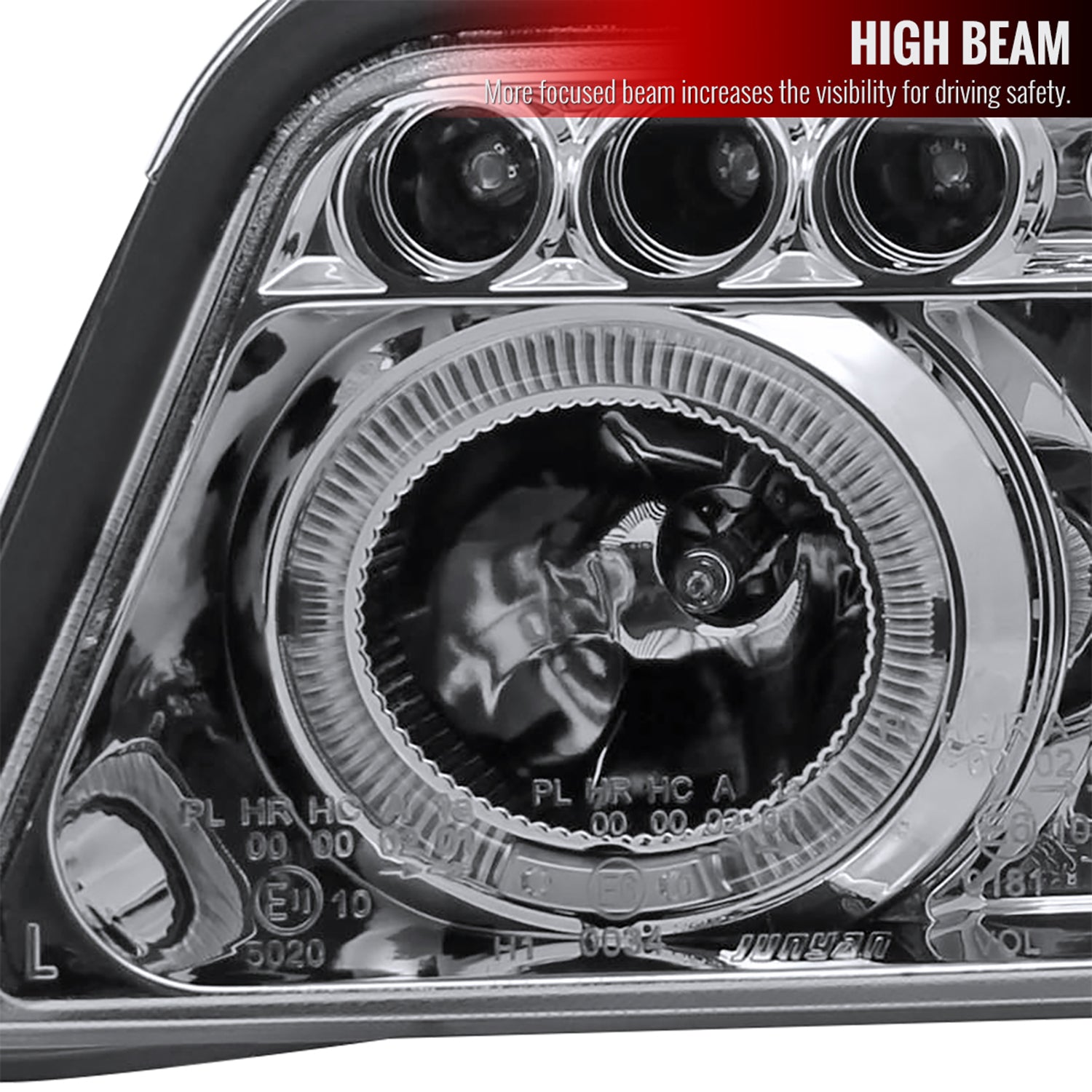 1999-2001 Audi A4/S4 Dual Halo Projector Headlights Chrome/Clear Lens