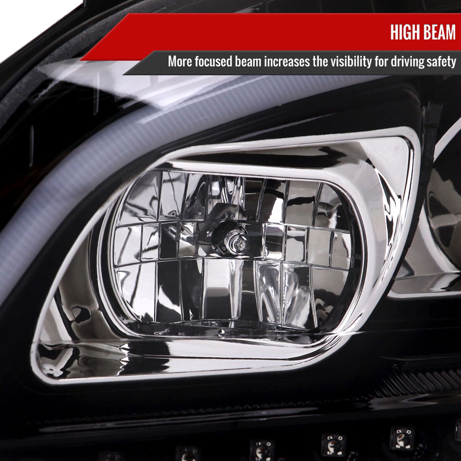 2009-2011 Mercedes Benz W164 ML-Class LED Sequetial Signal Headlights Black