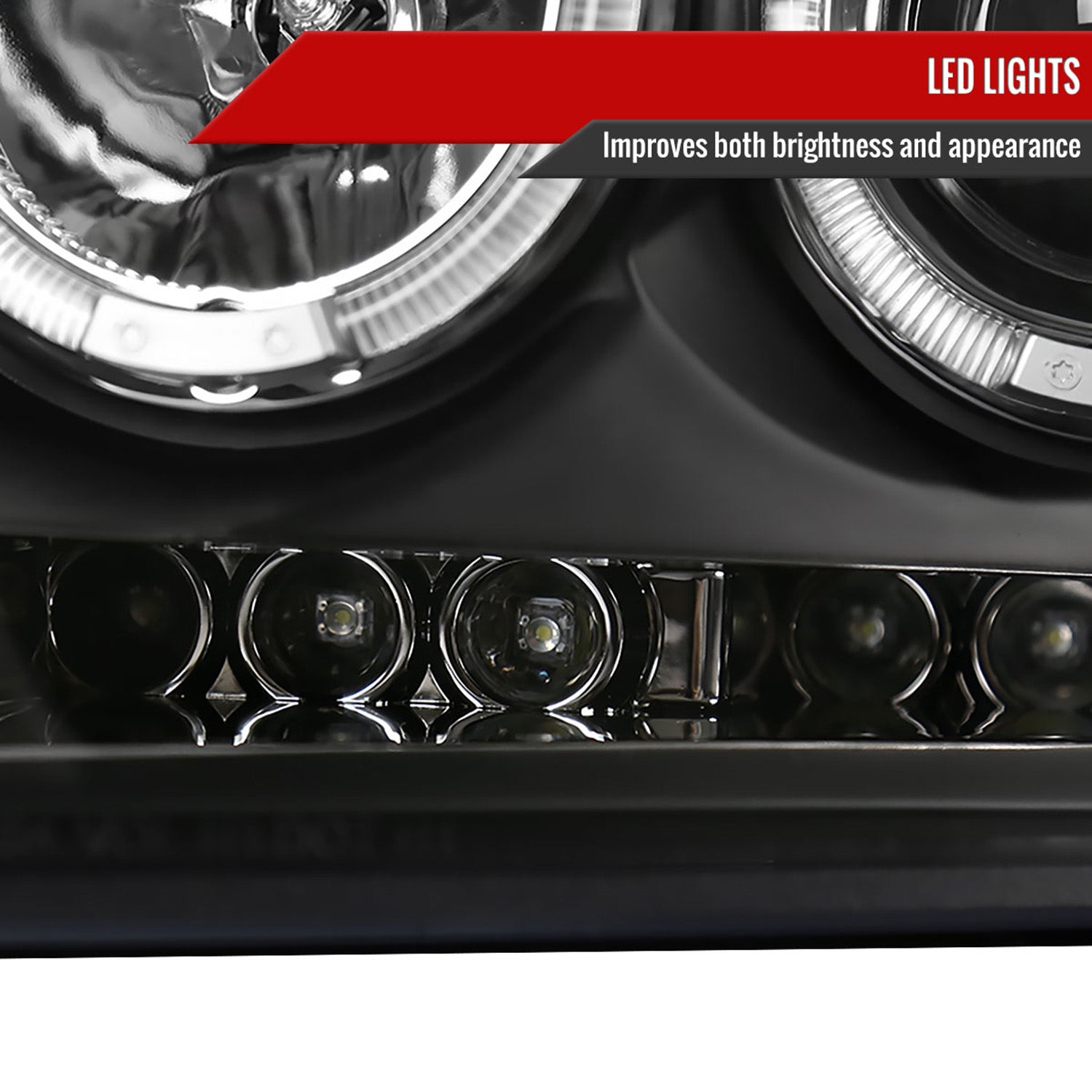 2004-2008 Ford F-150/ 06-2008 Lincoln Mark LT Dual Halo Headlights Matte Black