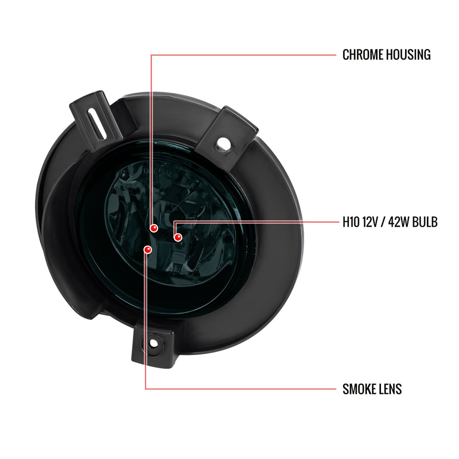 2002-2005 Ford Explorer H10 Fog Lights Chrome Housing/Smoke Lens