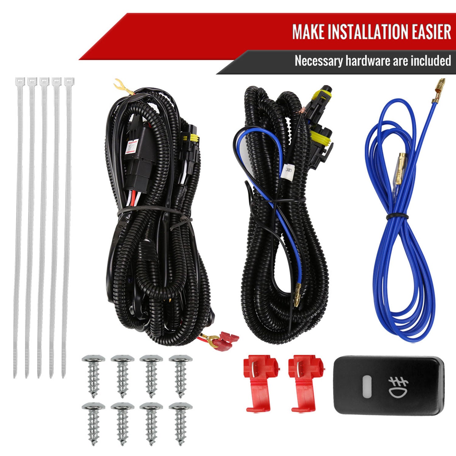 2016-2022 Toyota Tacoma H16 Chrome Cover Fog Lights Kit Chrome/Clear Lens