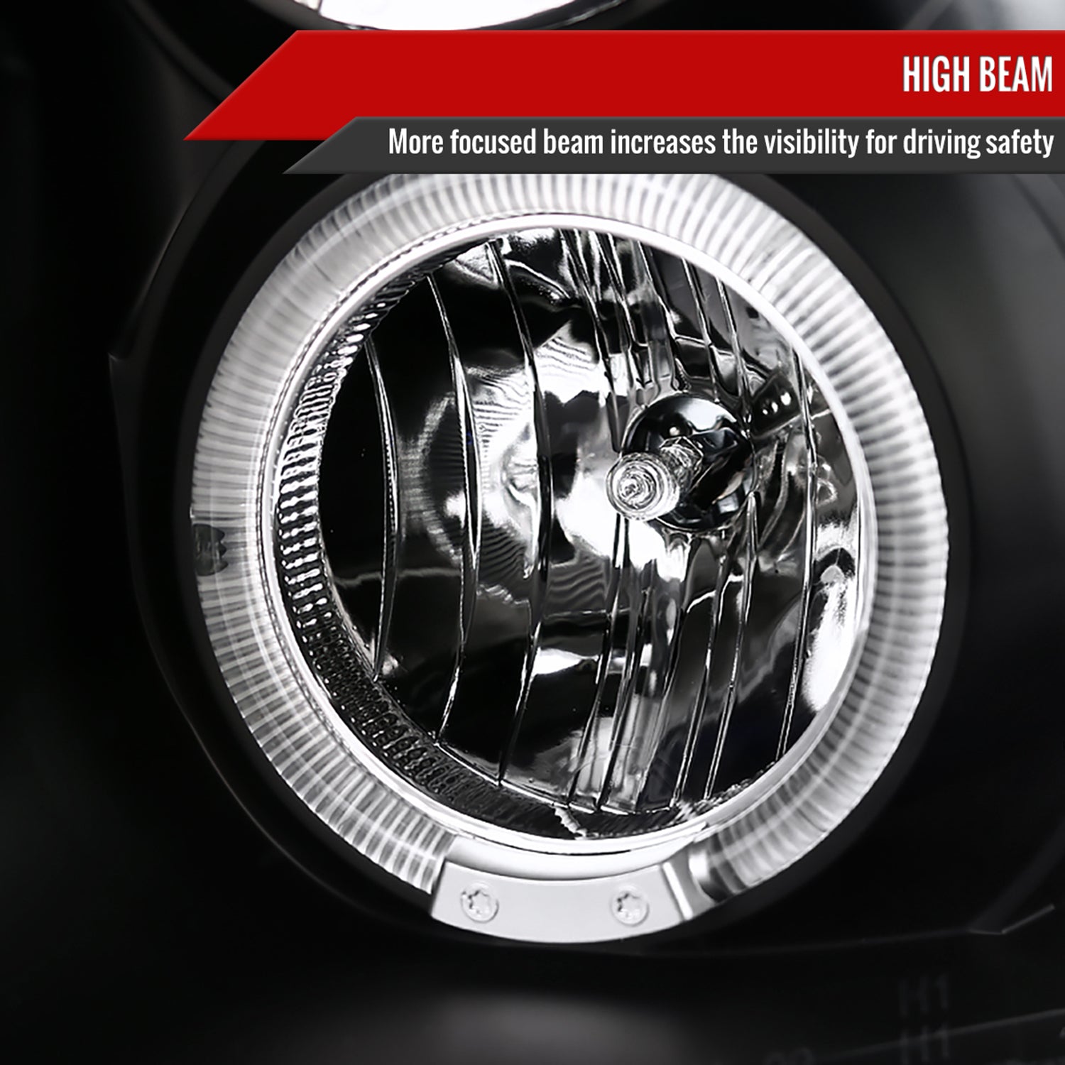 2009-2018 Dodge RAM 1500 / RAM 2500 3500 Dual Halo Headlights Matte Black