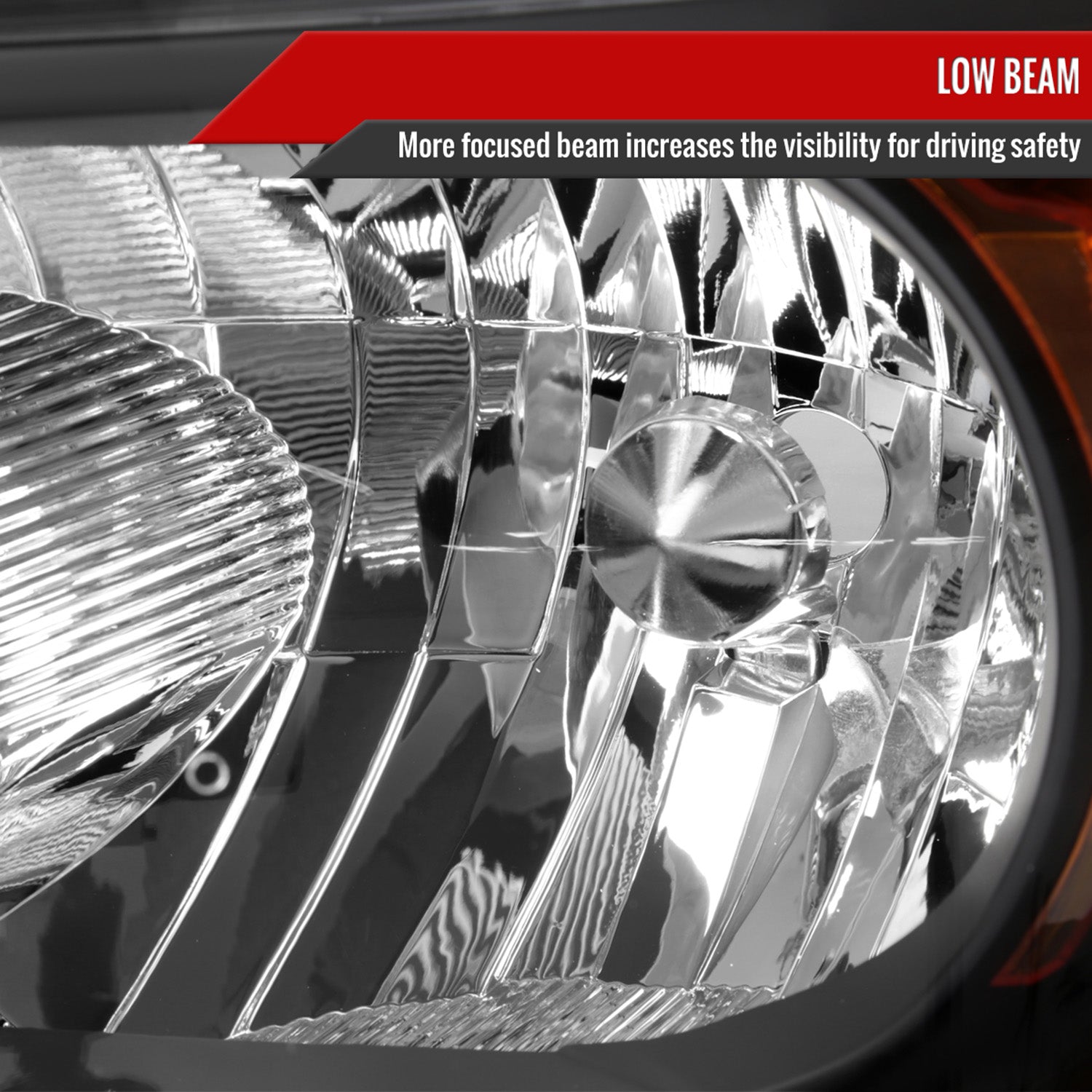 2006-2008 Toyota RAV4 Factory Style Headlights Matte Black/Clear Lens