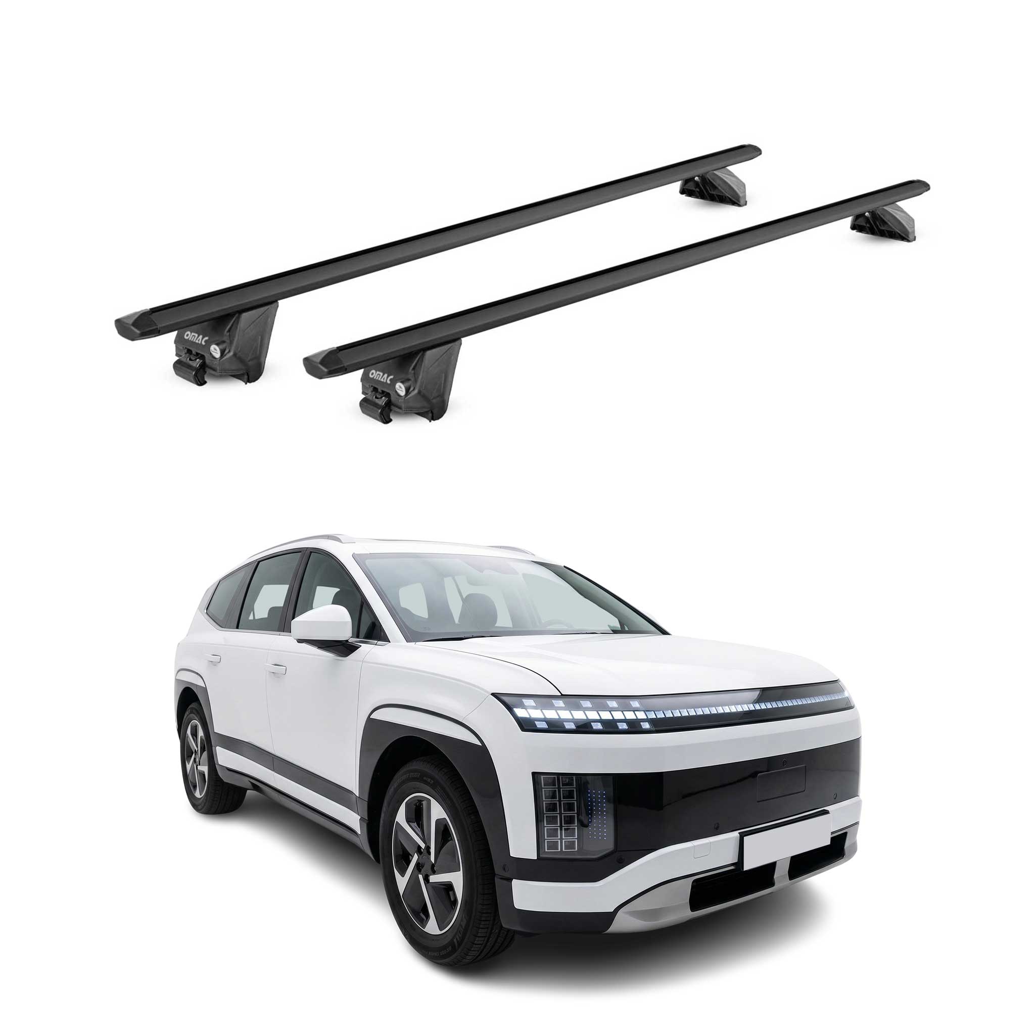 Roof Rack Cross Bars Carrier for Hyundai Ioniq 9 2025-2026 Aluminium Black 2x