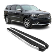 2011-2025 Dodge Durango Running Board Side Steps Nerf Bar Silver Black 2 Pcs