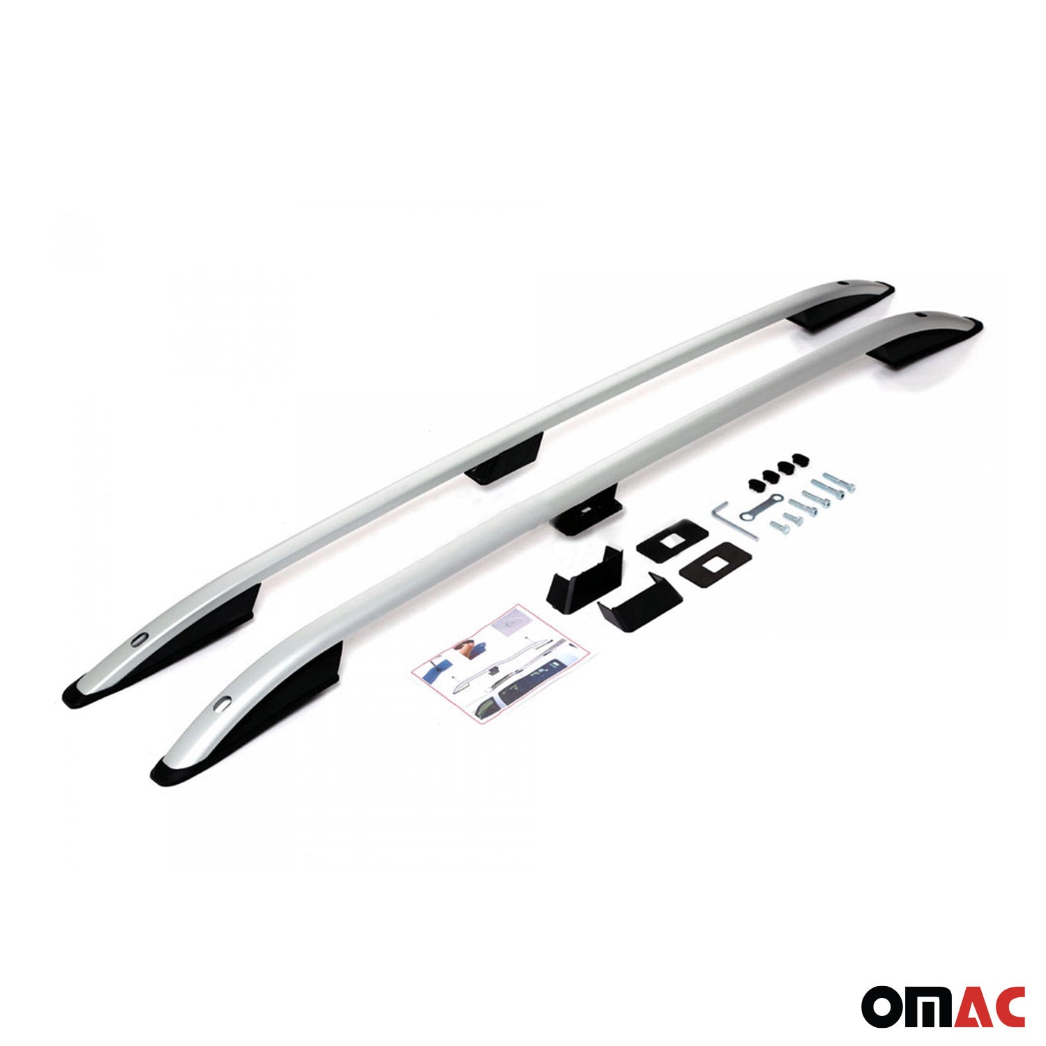 For 2003-2010 Porsche Cayenne Roof Rack Side Rails Aluminium Gray 2 Pcs