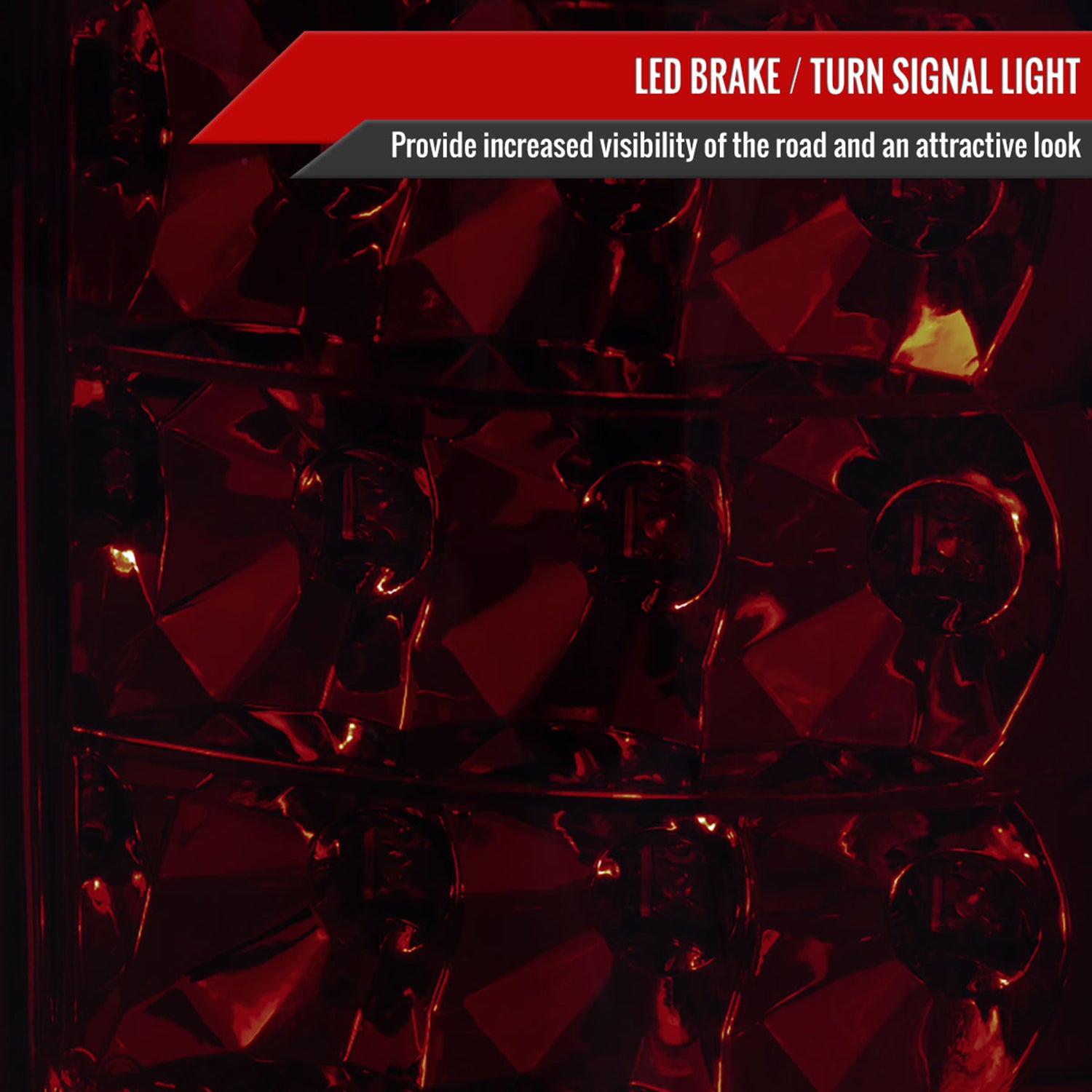 1988-2000 Chevy C10/Silverado/Tahoe/Suburban LED Tail Lights Chrome/Red Smoke