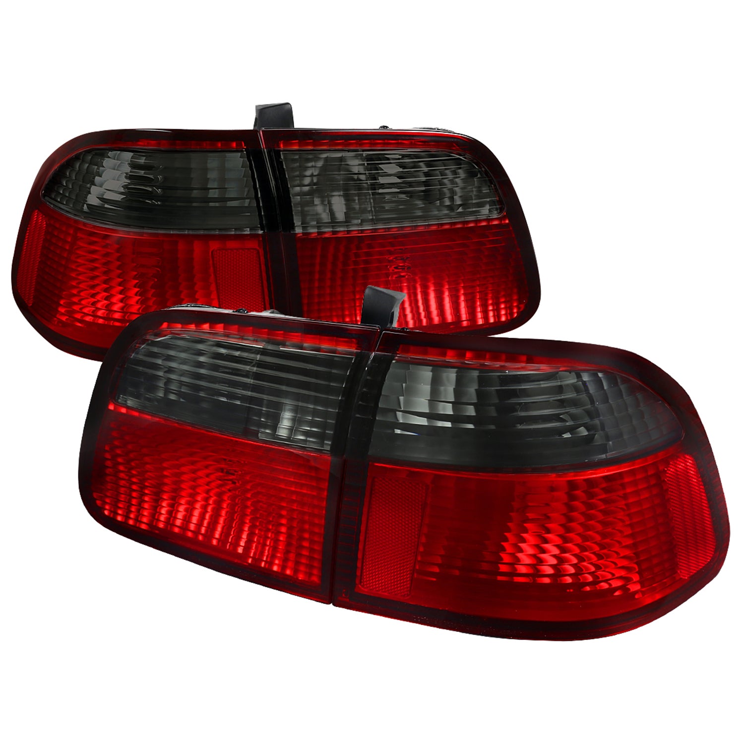 1999-2000 Honda Civic Sedan Tail Lights Chrome Housing/Red Smoke Lens