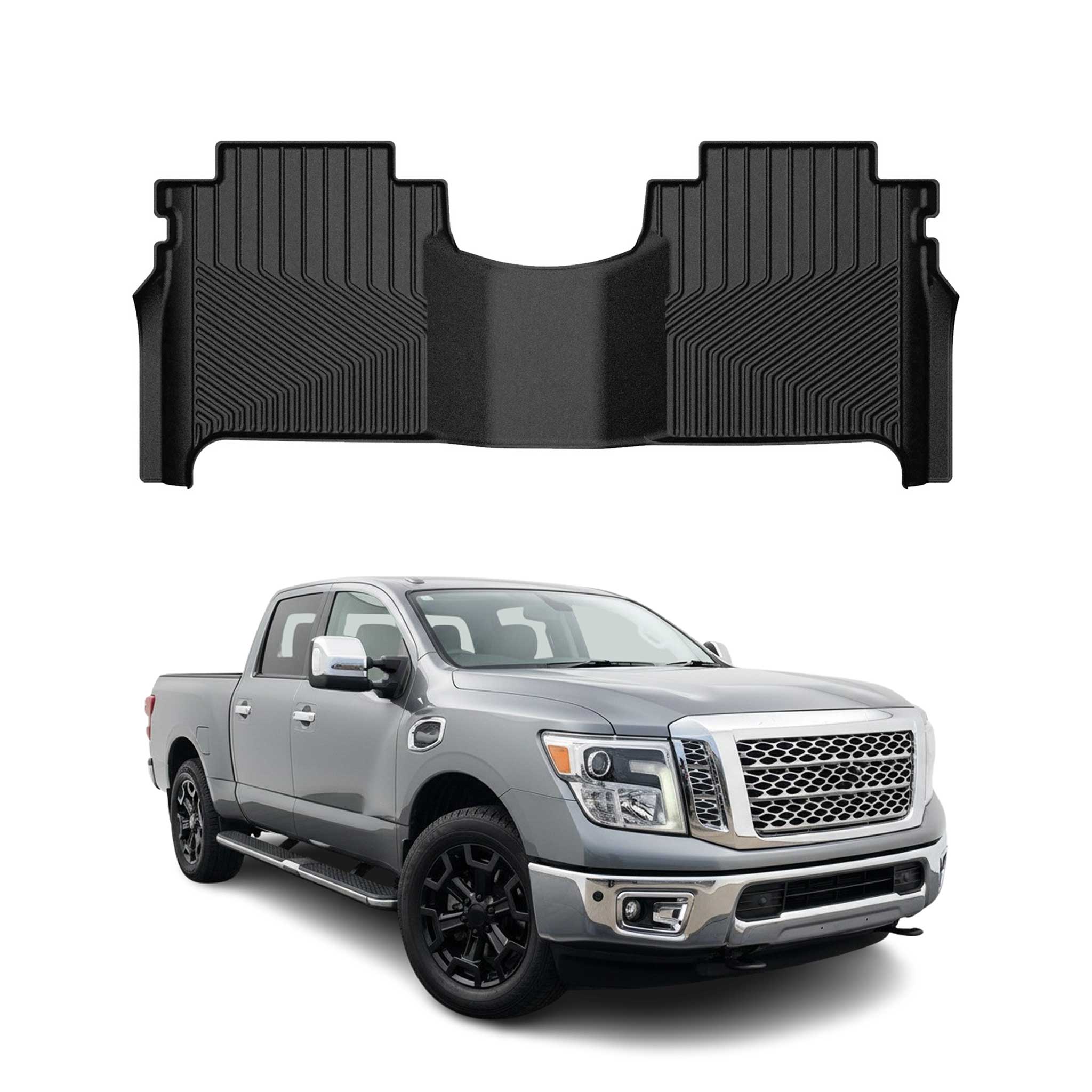 2016-2024 Nissan Titan Premium Floor Mats Liners Second Row Rear Black