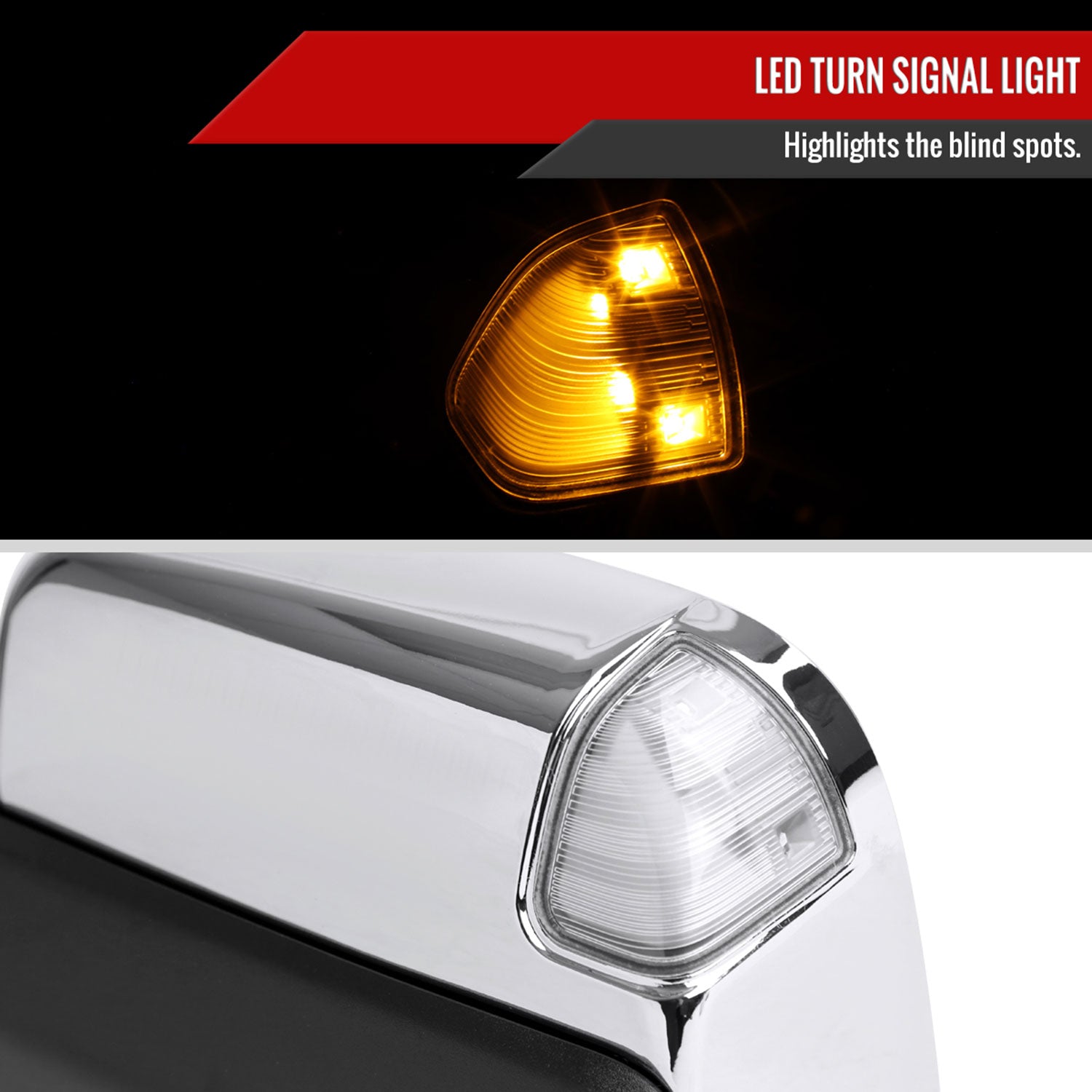 1998-2001 Dodge RAM 1500 2500 3500 Chrome Heated Towing Mirrors & Turn Signal