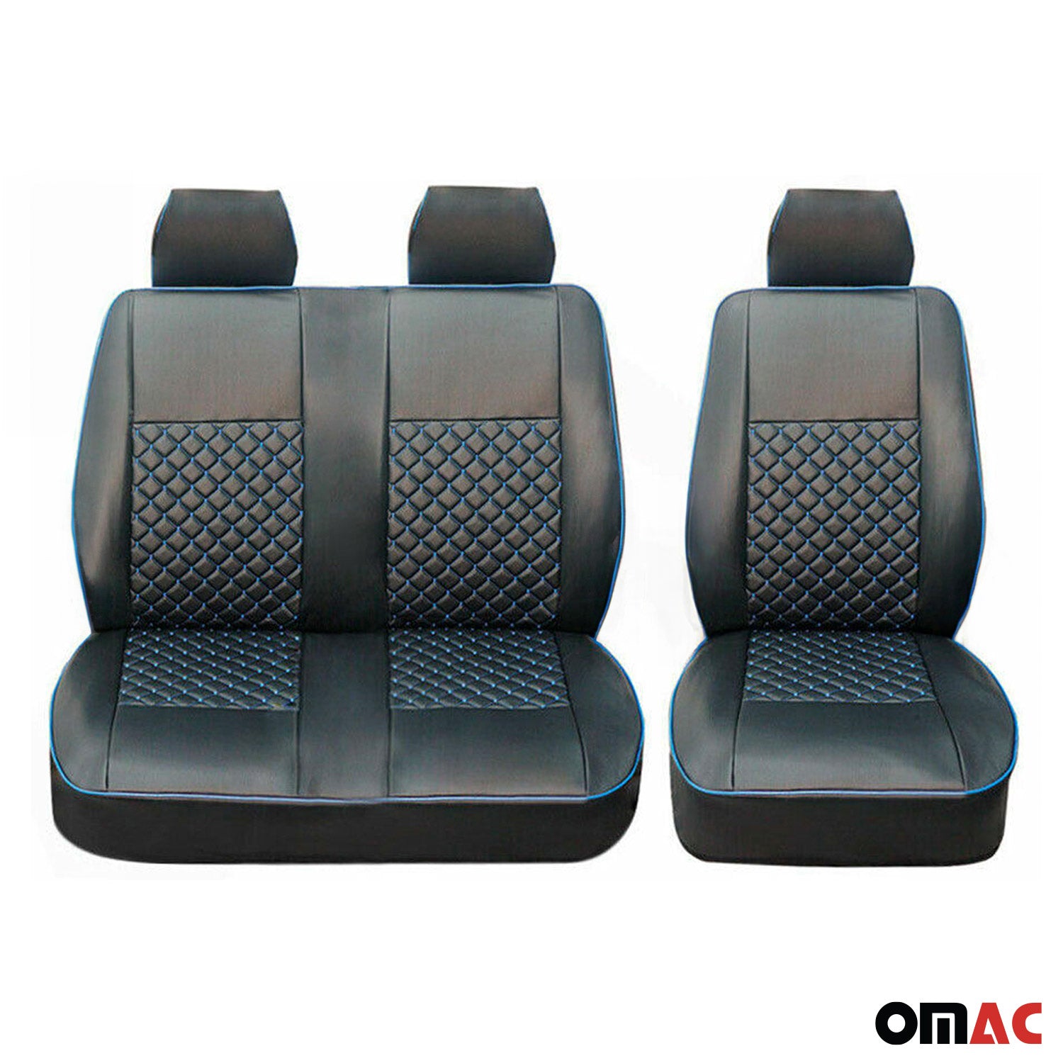 2006-2018 Mercedes Sprinter W906 Leather Seat Covers Protector Black Blue