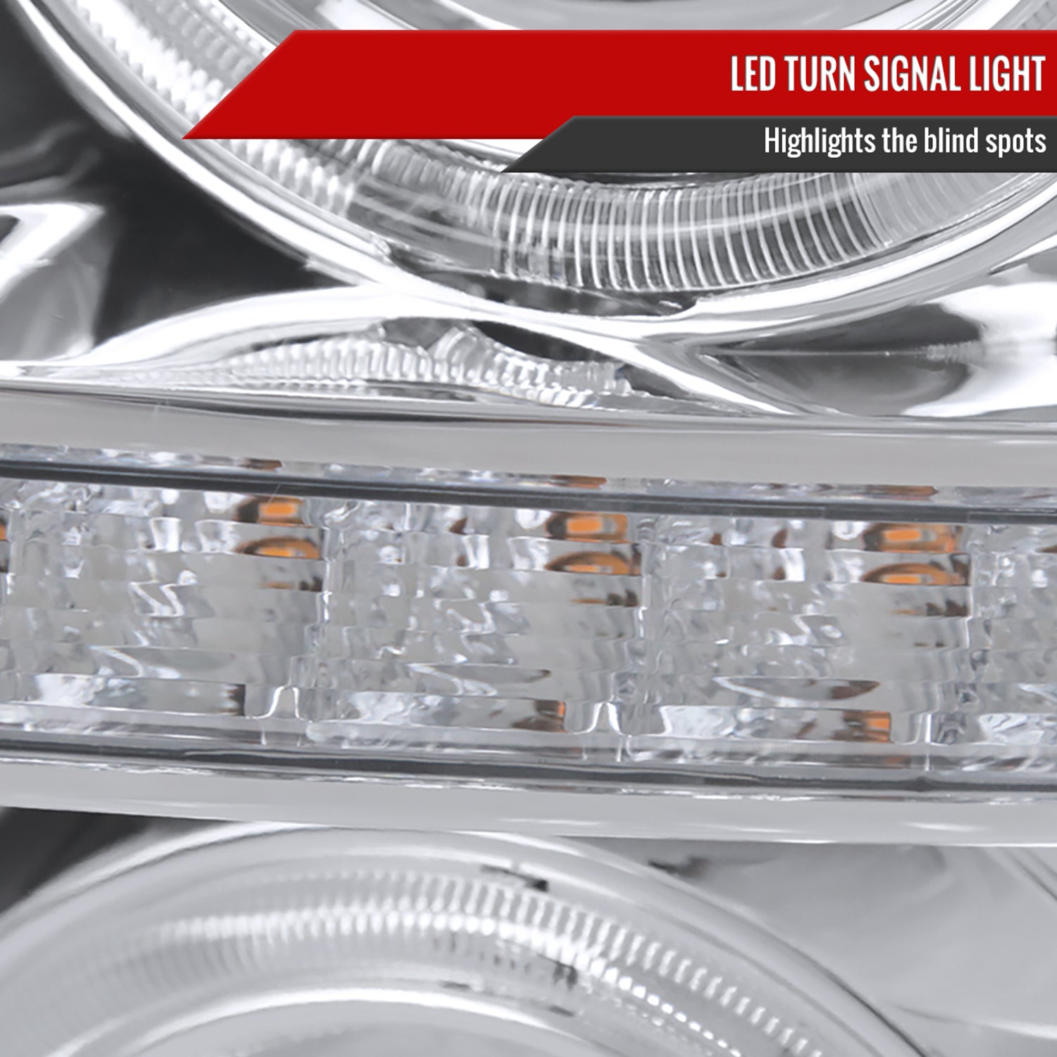 2011-2016 F-250 F-350 F-450 F-550 Dual Halo Headlights LED Signal Chrome