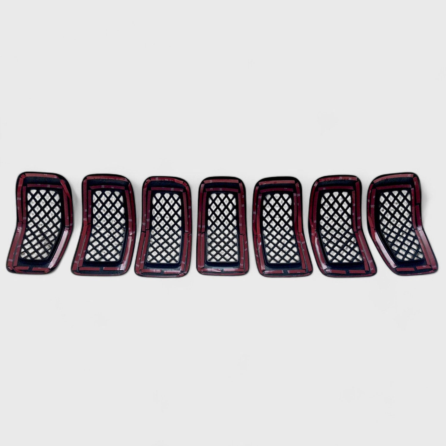 2014-2018 Jeep Cherokee Grille Overlay Gloss Black 7Pcs ABS Plastic