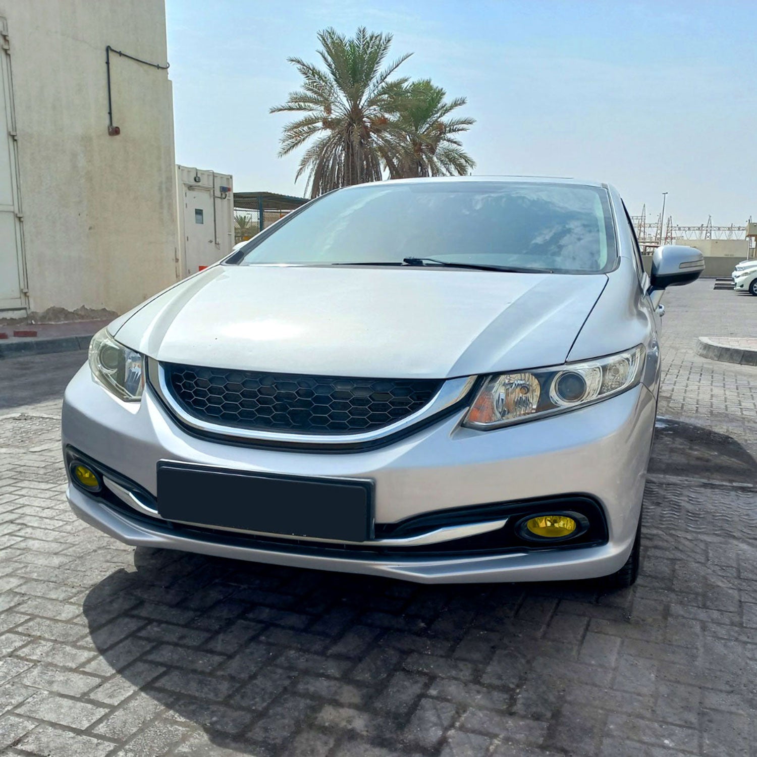 2013-2015 Honda Civic Sedan H11 Fog Lights Kit Chrome Housing/Yellow Lens