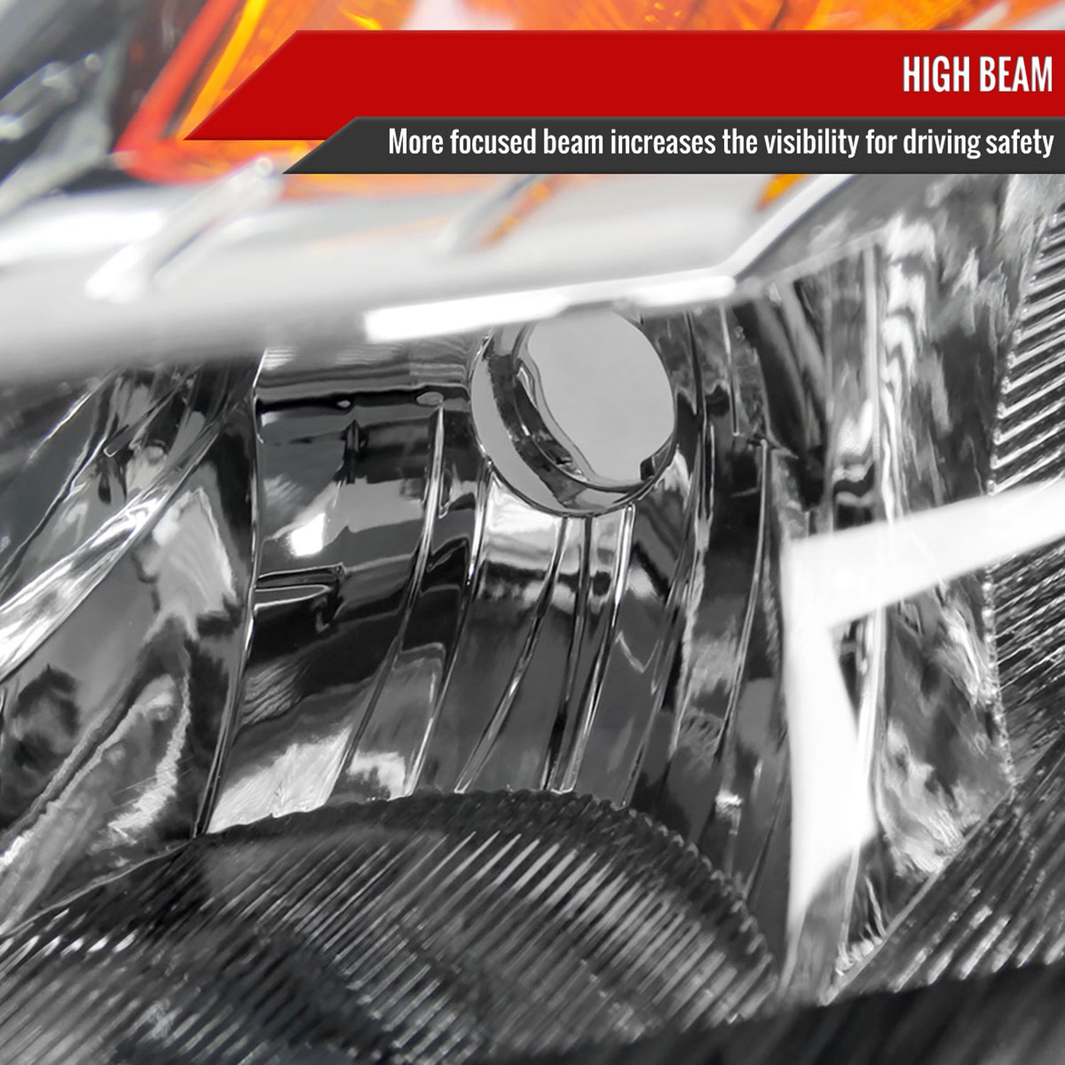 2007-2009 Nissan Altima Sedan Crystal Headlights Amber Reflector Matt Black