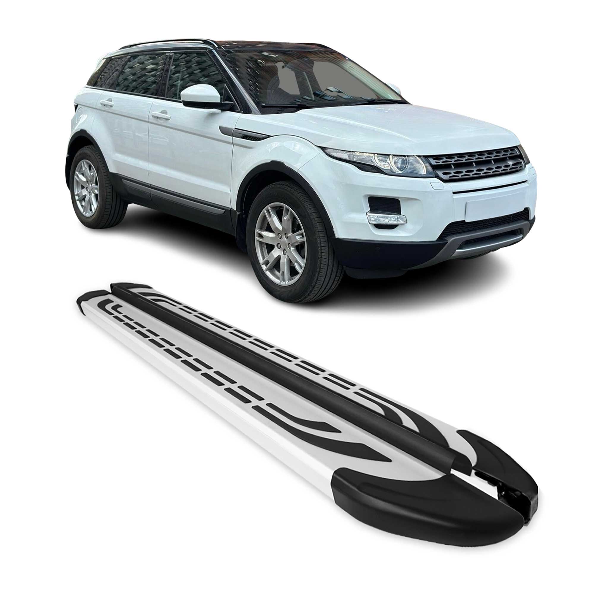 2012-2019 Land Rover Range Rover Evoque Running Boards Side Steps Silver
