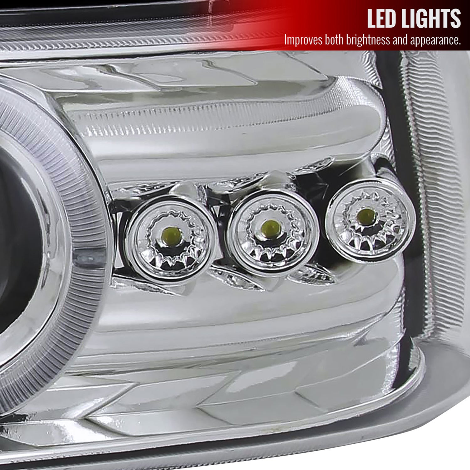 1999-2002 Chevy Silverado/ 00-2006 Tahoe Suburban Dual Halo Headlights Chrome