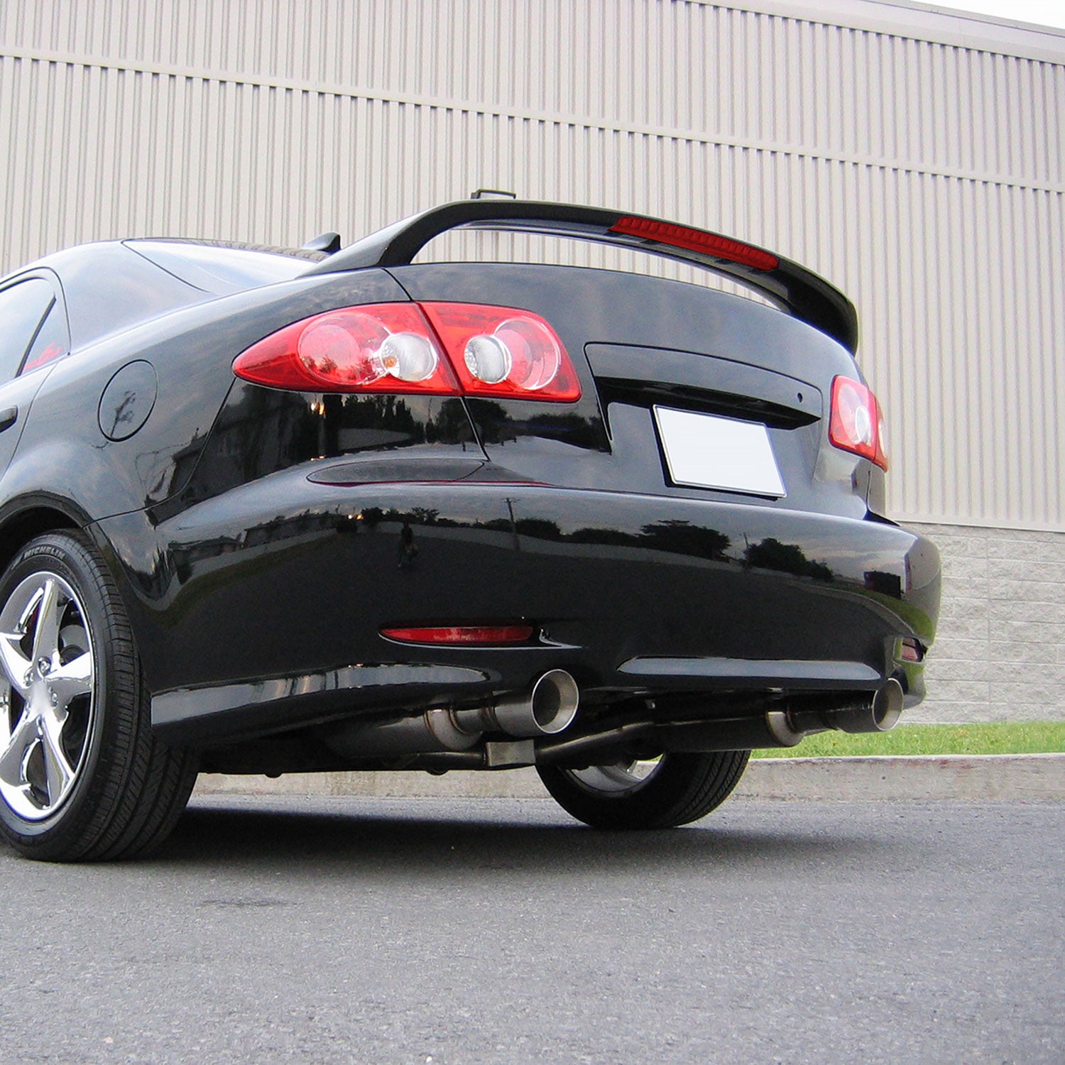 2003-2008 Mazda 6 Sedan Grey Primer Factory Rear Trunk Spoiler LED Brake Light