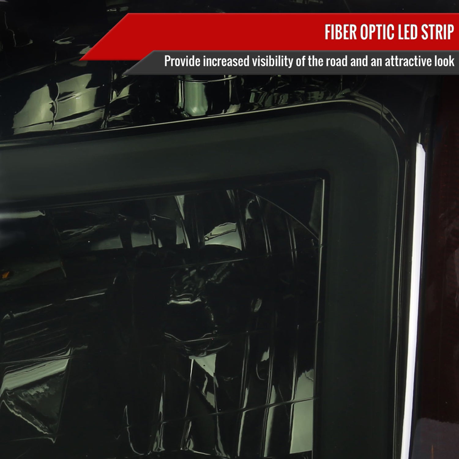 2004-2015 Nissan Titan / 04-2007 Armada LED Bar Factory Headlights Chrome/Smoke