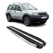 1996-2006 Land Rover Freelander Running Boards Side Steps Silver & Black