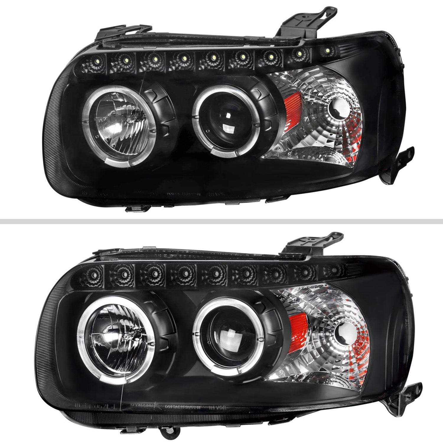 2005-2007 Ford Escape Dual Halo Projector Headlights SMD LED Light Strip Black