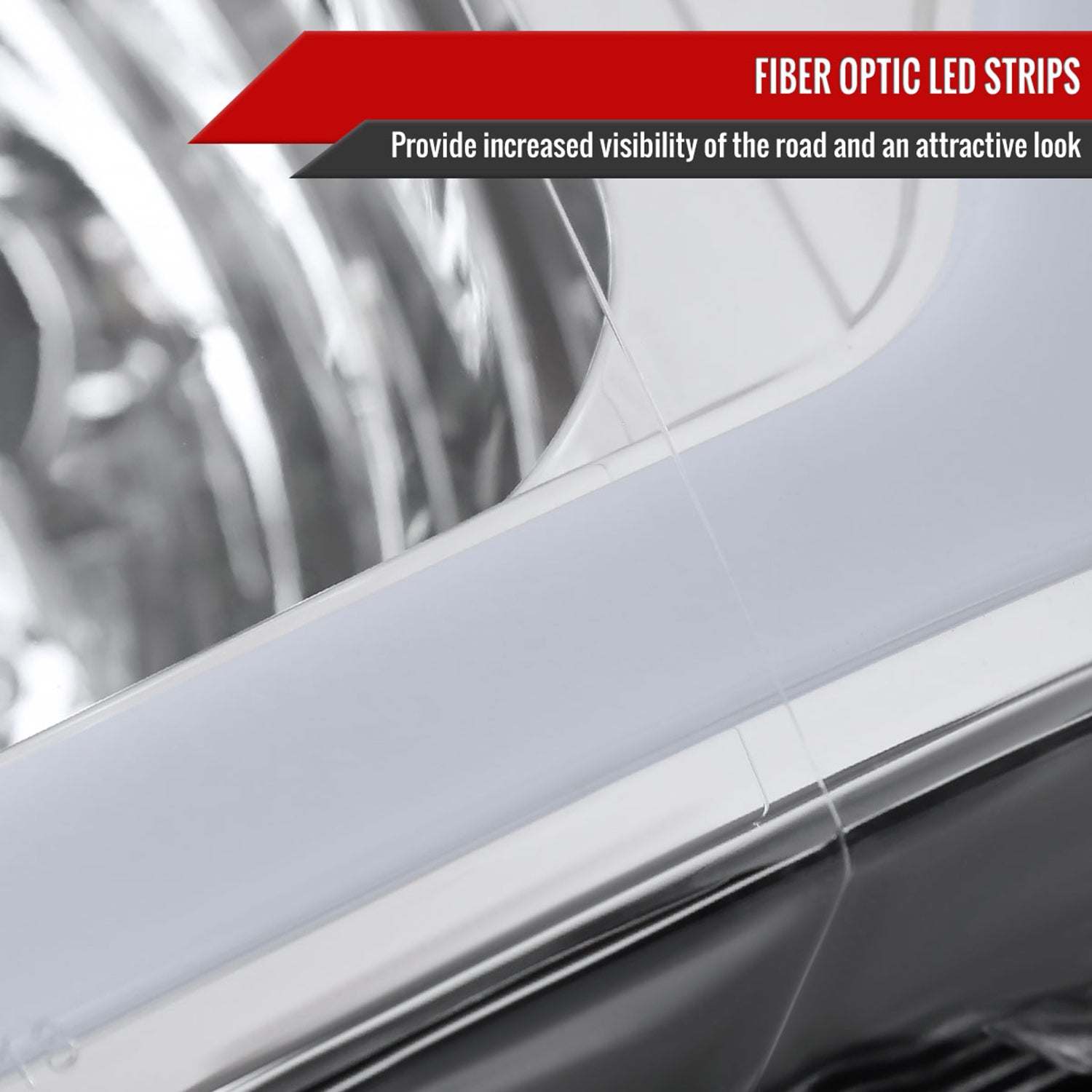 2009-2014 Ford F-150 LED Tube Factory Style Headlights Chrome/Clear Lens