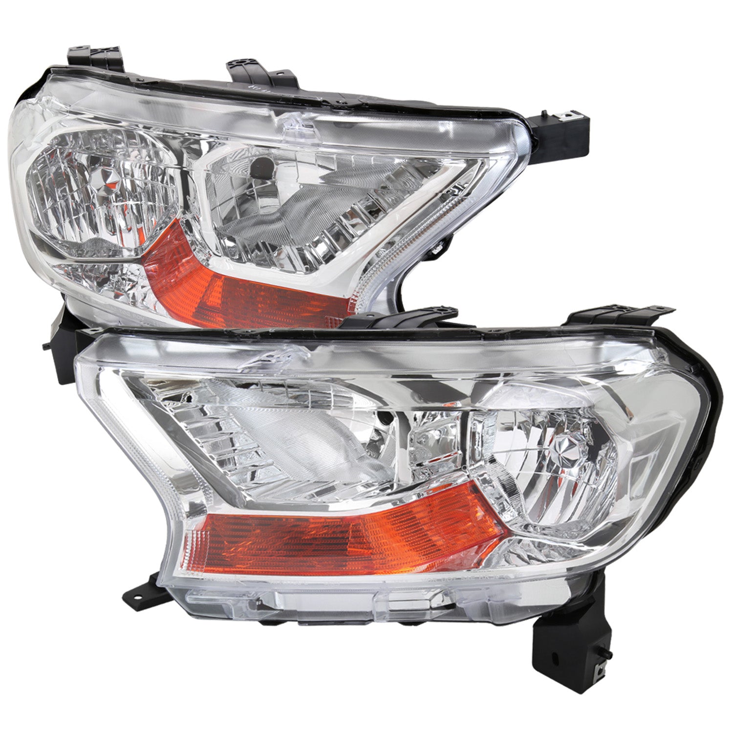 2019-2022 Ford Ranger XL/XLT Factory Style Halogen Headlights Chrome/Clear