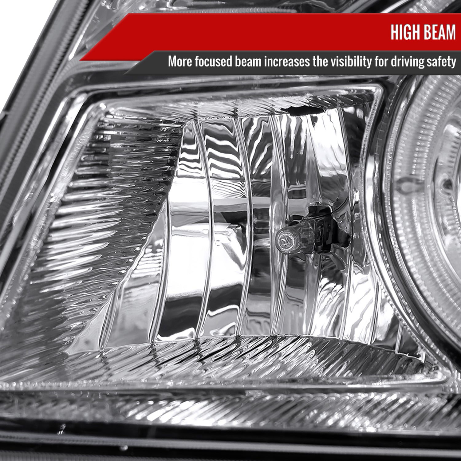 1998-2000 Ford Ranger Halo Projector Headlights Chrome Housing/Clear Lens