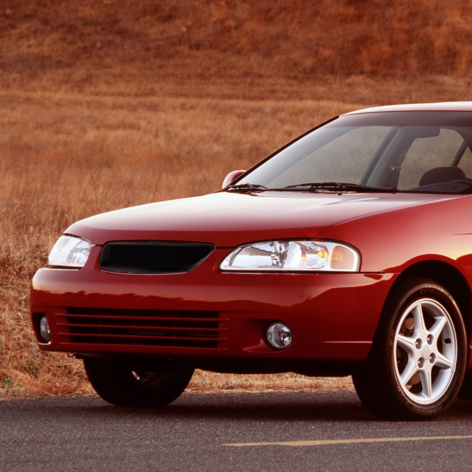 2000-2003 Nissan Sentra Black ABS Sport Style Mesh Grille
