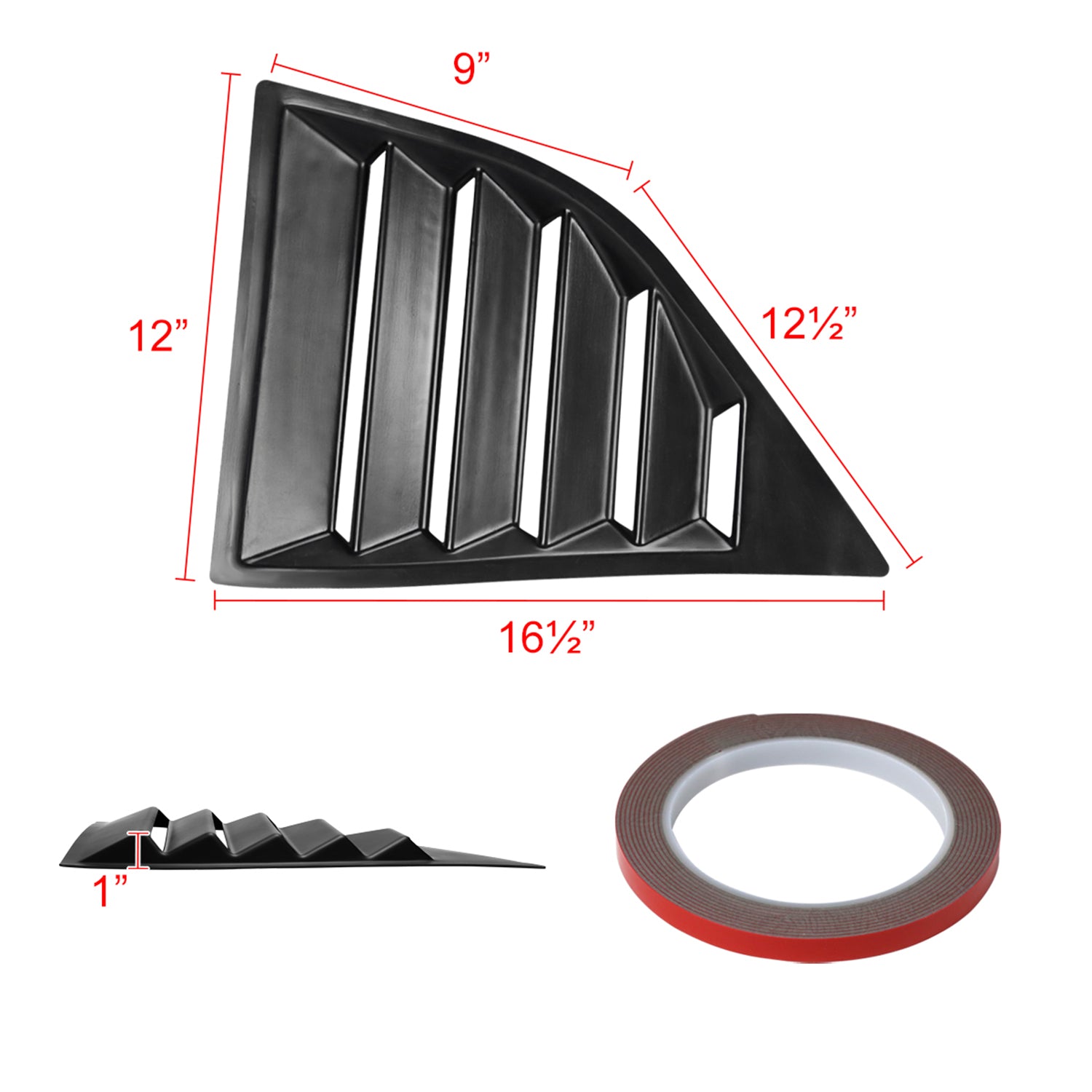 2008-2020 Dodge Challenger Matte Black Side Window Louvers Vent