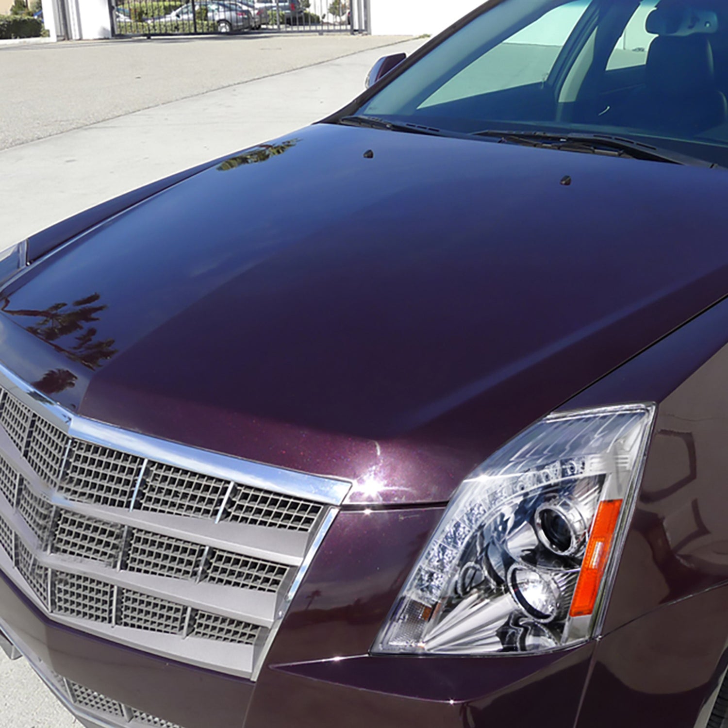 2008-2014 Cadillac CTS Projector Headlights w/LED Light Strip Chrome/Clear