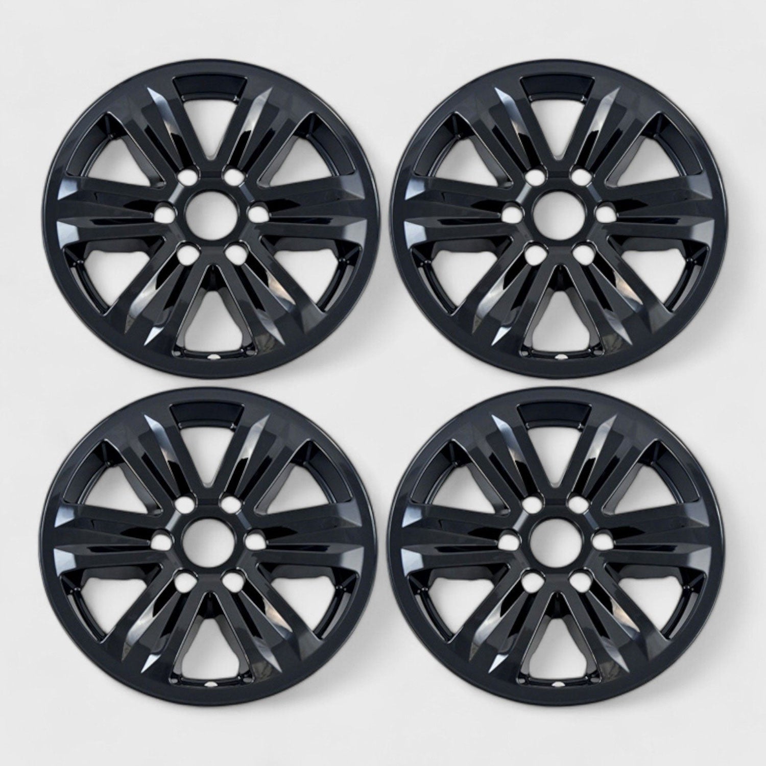 2015-2020 Ford F-150 Wheel Cover Hubcaps Set 17" Gloss Black 8Pcs ABS Plastic