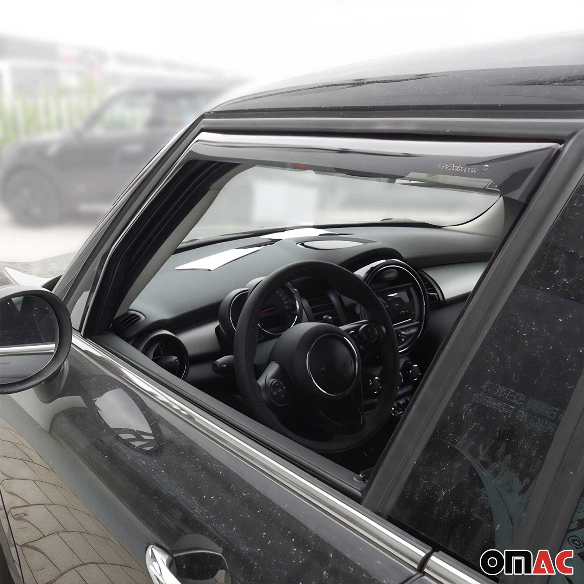 2014-2023 Mini Cooper F55 5 Door Window Visor Vent Rain Deflector 2Pcs Smoke