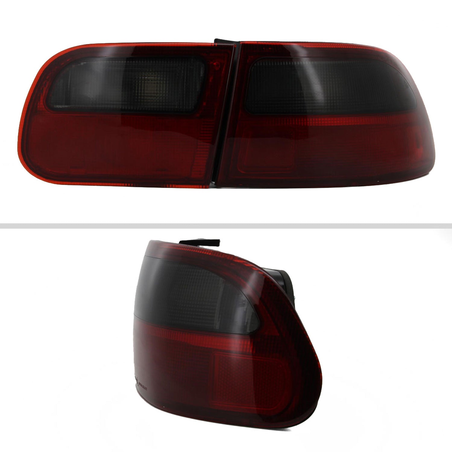 1992-1995 Honda Civic 3DR Hatchback Tail Lights Chrome/Red Smoke Lens