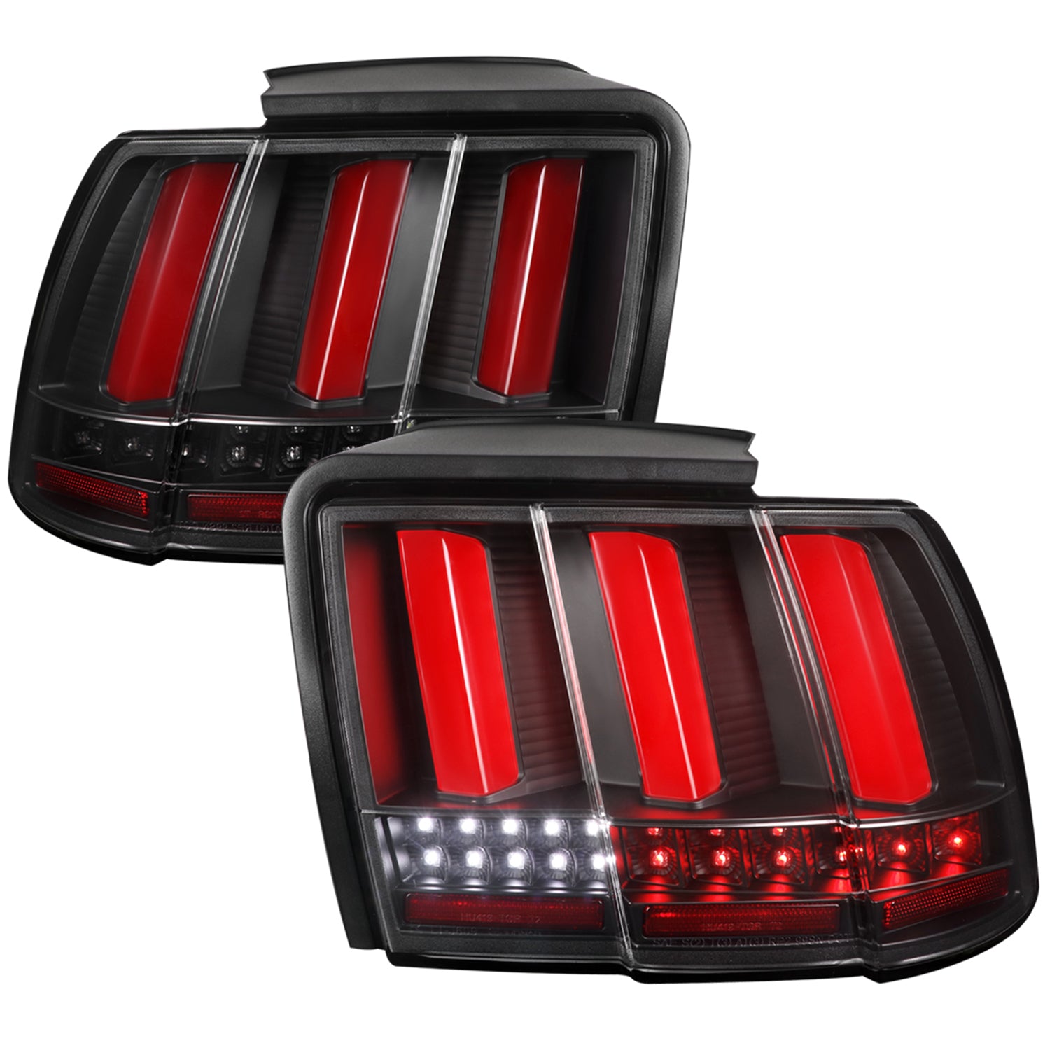 1999-2004 Ford Mustang Sequential LED Tail Lights Black Housing/Clear Lens