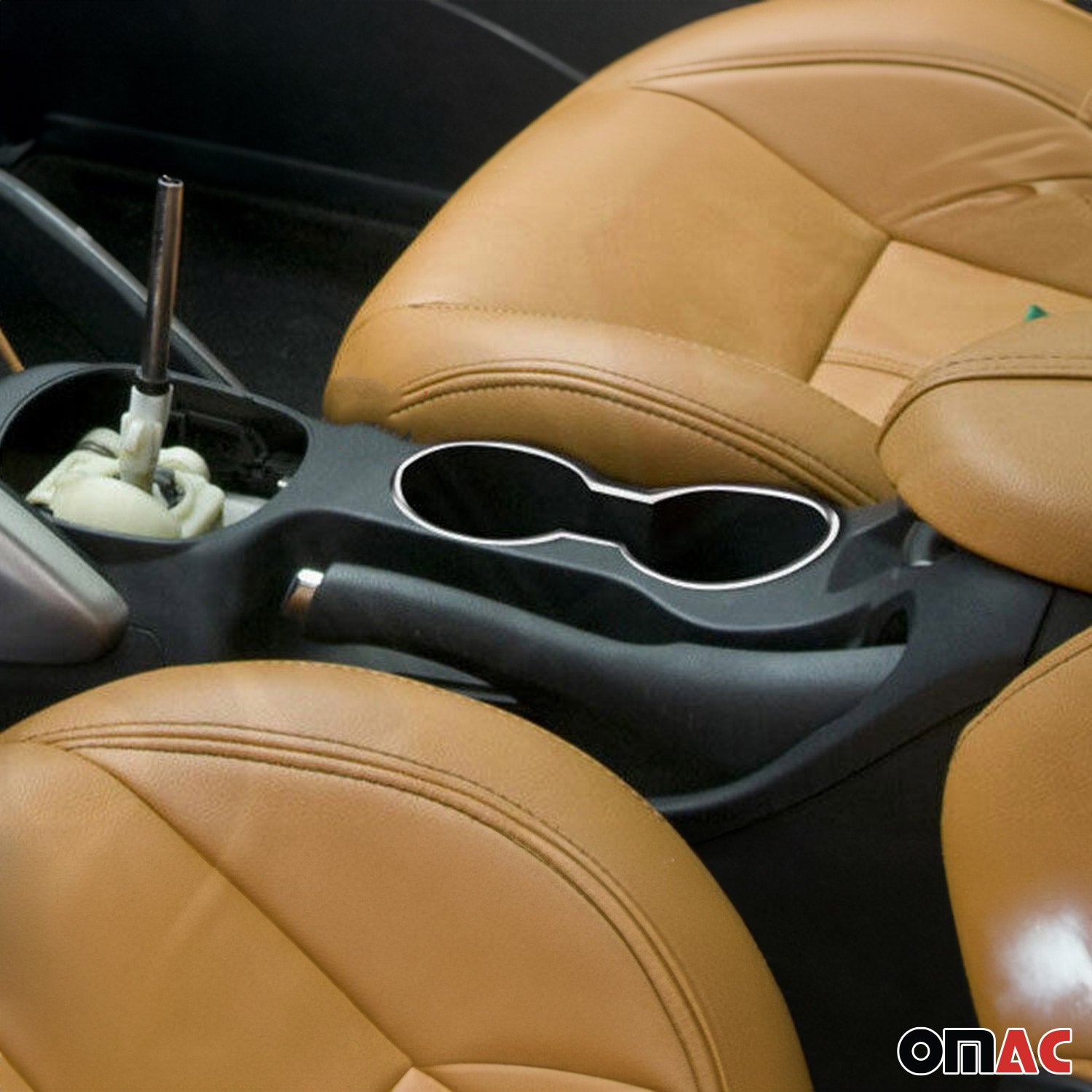 2012-2017 Hyundai Veloster Cup Holder Frame Molding Trim Silver Stainless Steel 2 Pcs