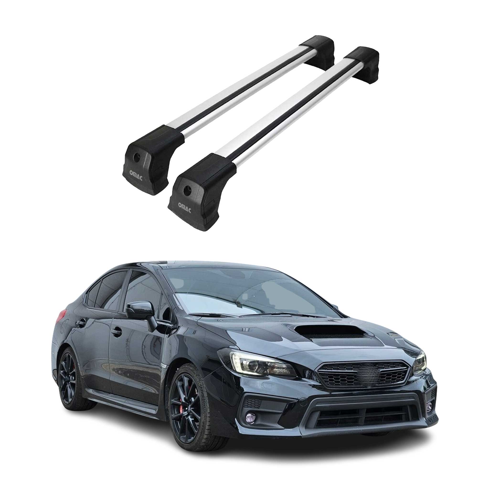 Fix Points Roof Racks Cross Bar for Subaru WRX / WRX STI 2012-2014 Alu Gray 2x