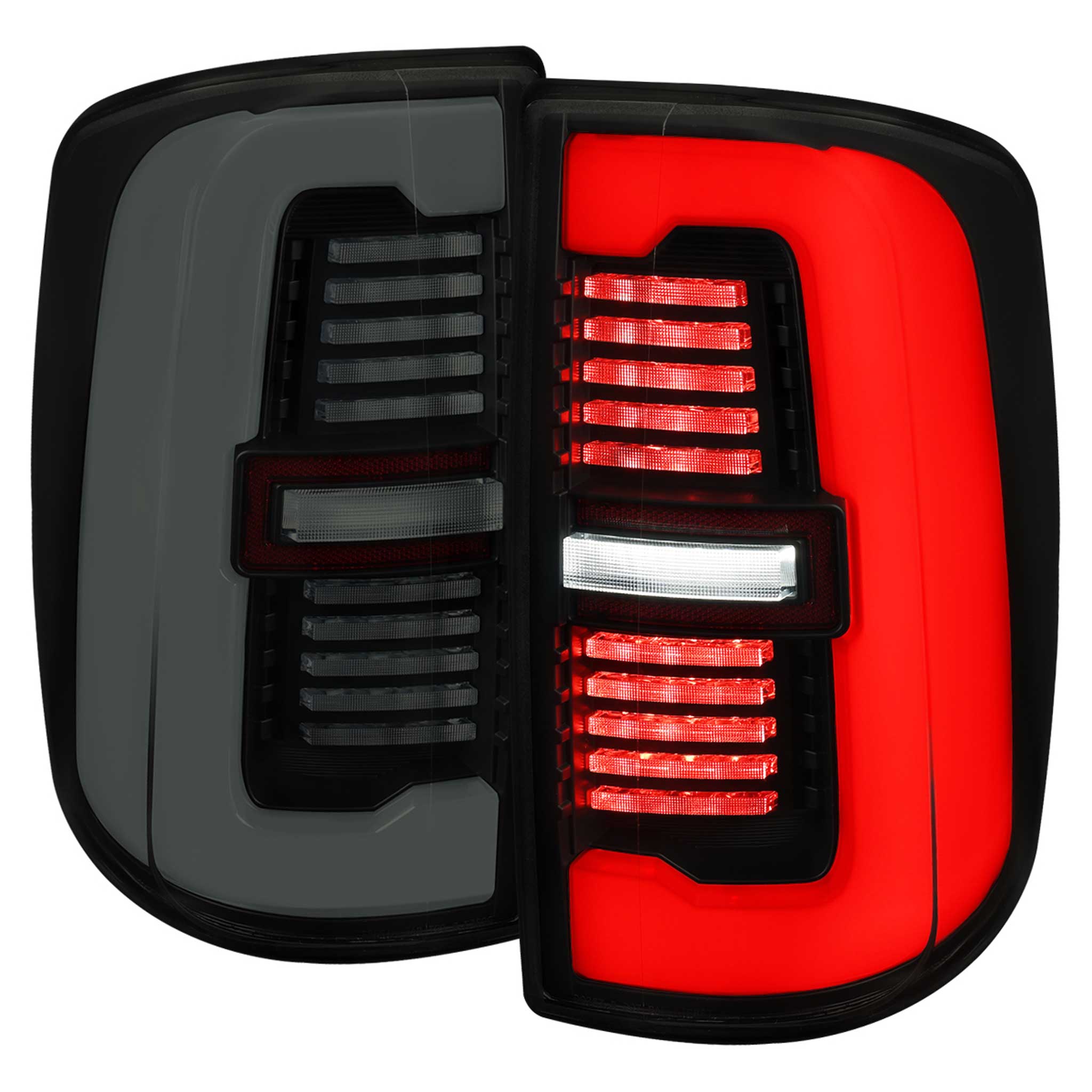 For Dodge RAM 2500/3500 2019-2024 LED Sequential Signal Tail Lights Glossy Black Housing Dark Smoked Lens