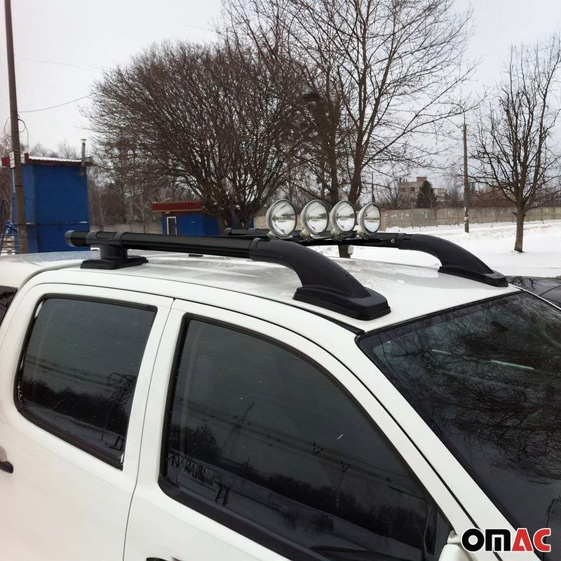 2023-2025 Chevrolet Colorado III Top Roof Rack Side Rails Black Alu 4Pcs