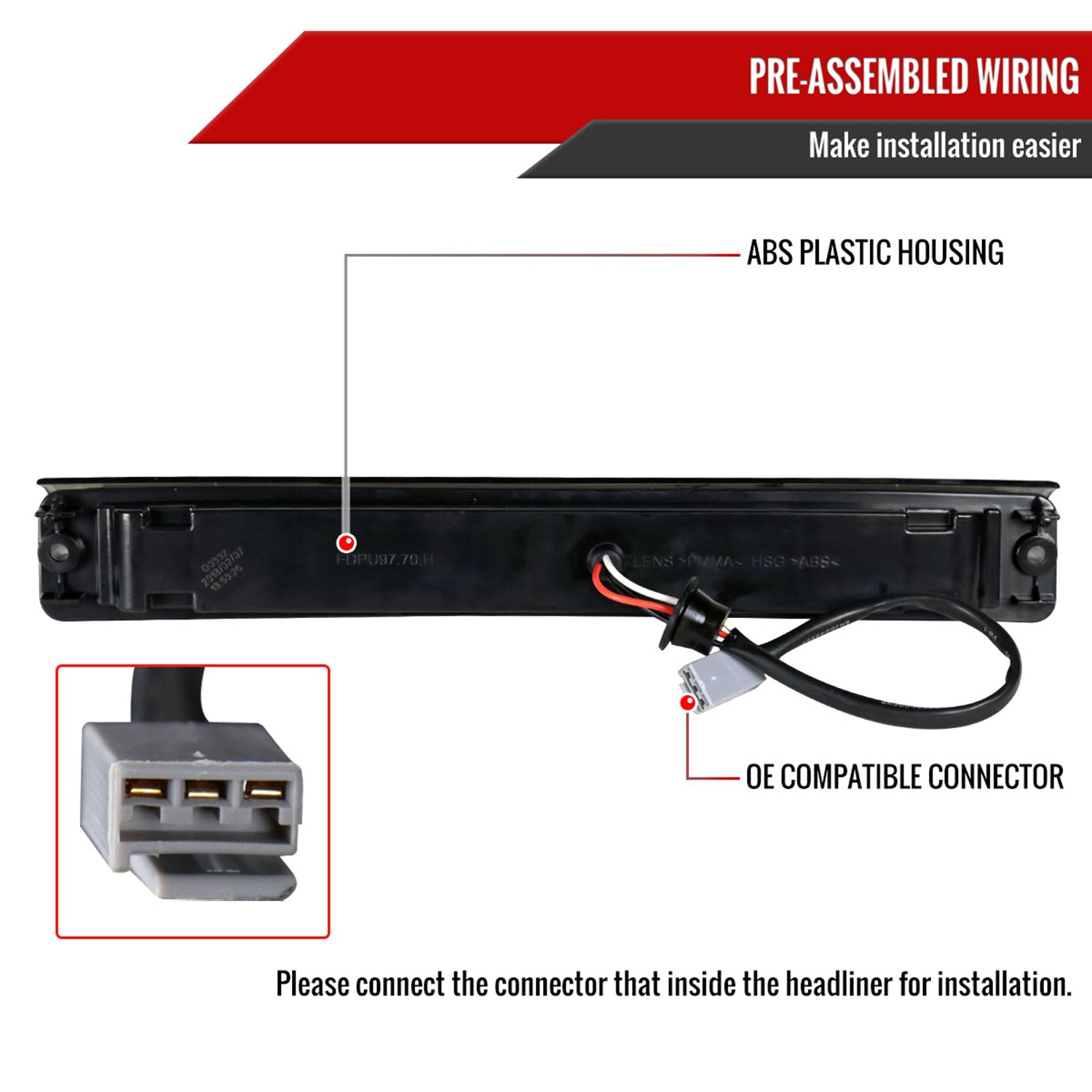 1997-2004 Ford F-150/F-250 Lincoln Blackwood LED 3rd Brake Tail Light Chrome