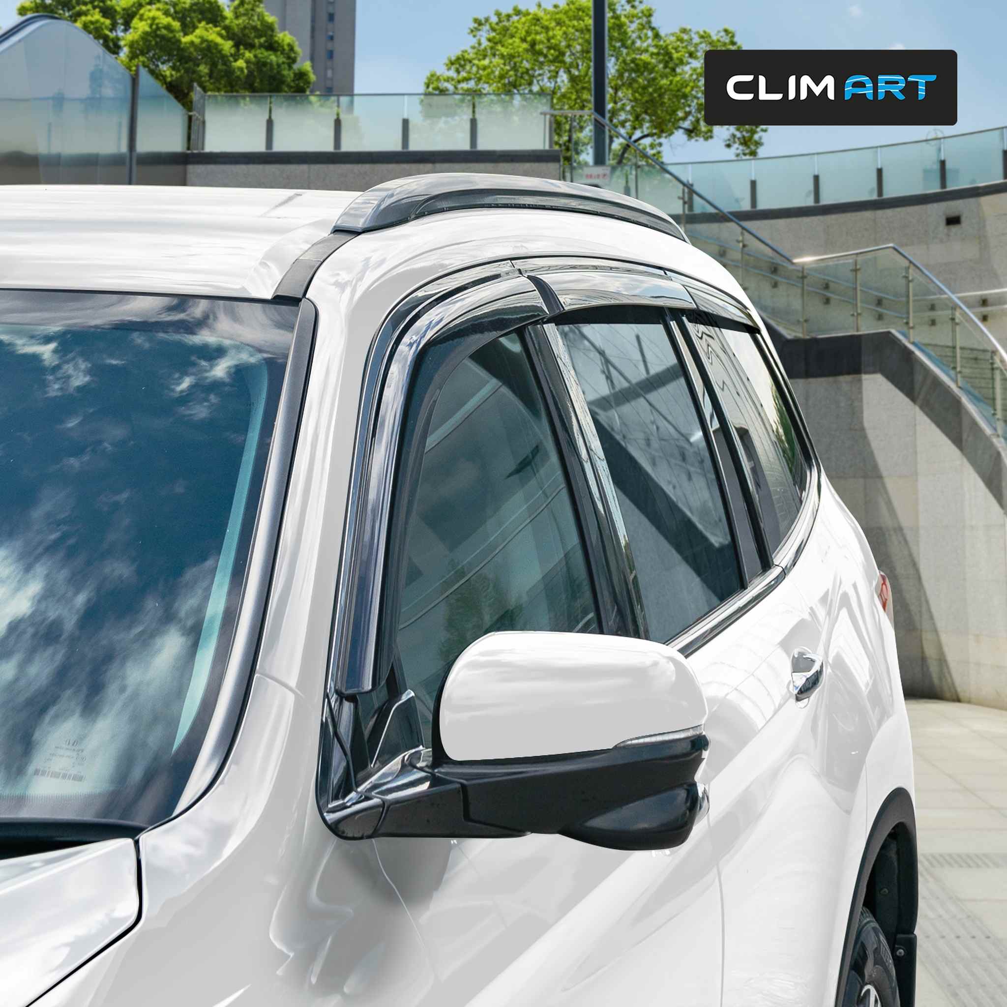 Clim Art Wind Deflectors for Honda Pilot 2016-2022 Tape-On Dark Smoke 6Pcs