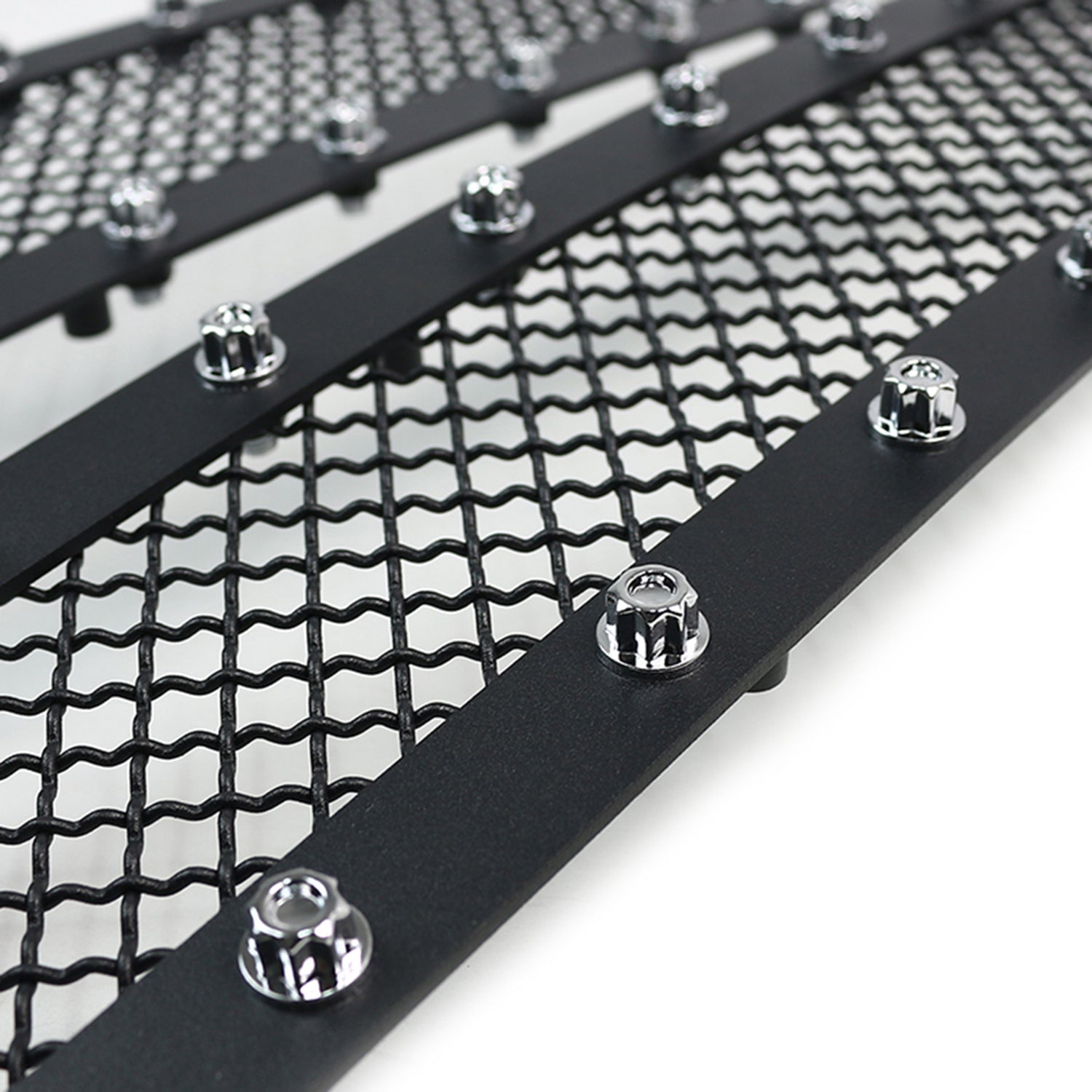 2003-2006 Chevy Silverado/Avalanche Rivet Black Steel 2PC Mesh Grille Insert