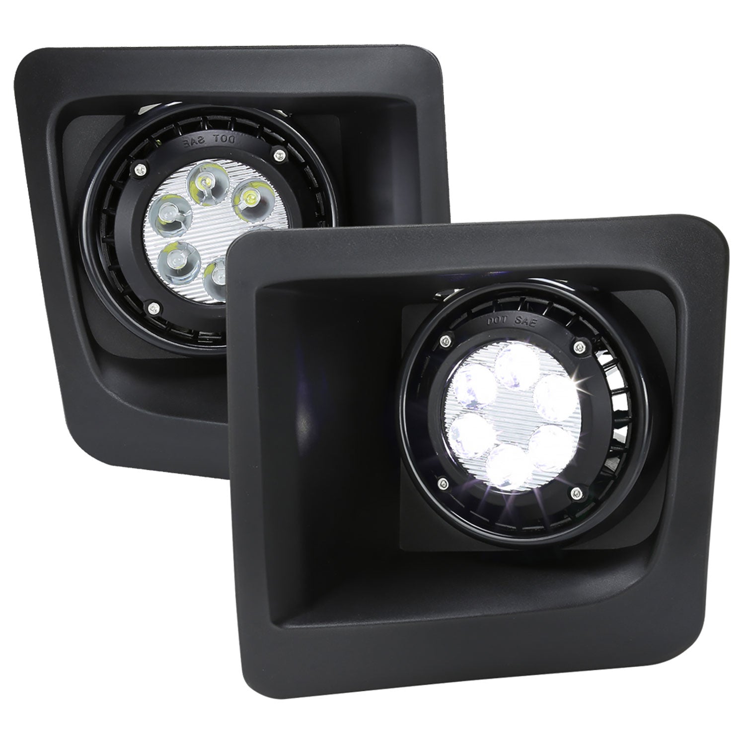 2014-2015 GMC Sierra 1500 LED Fog Lights Kit Switch & Wiring Harness Chrome