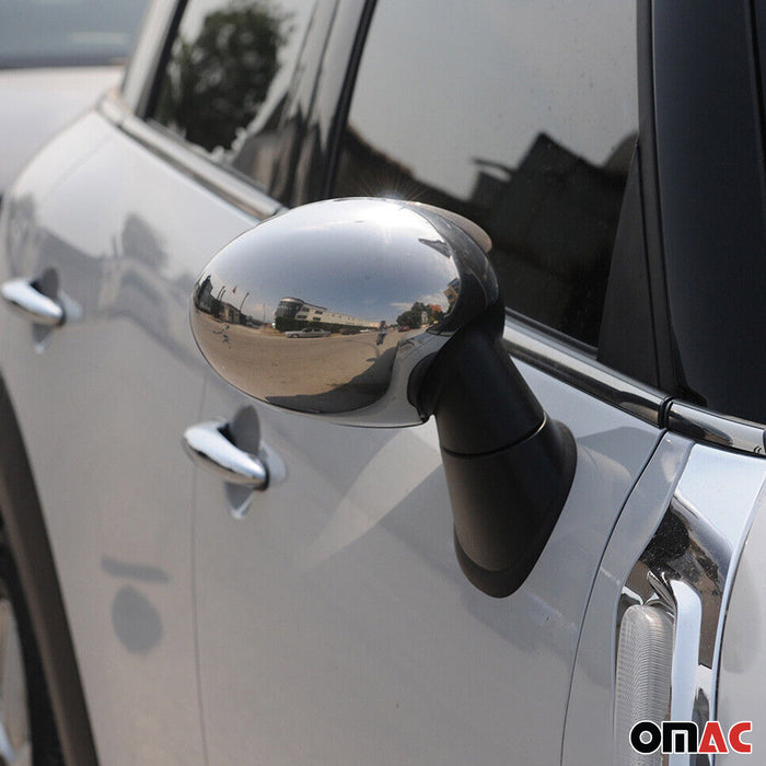 Side Mirror Cover Caps fits Mini Cooper Coupe R58 2013-2015 S. Steel 2x