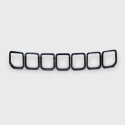 2022-2024 Jeep Compass Grille Overlay Gloss Black 7Pcs ABS Plastic