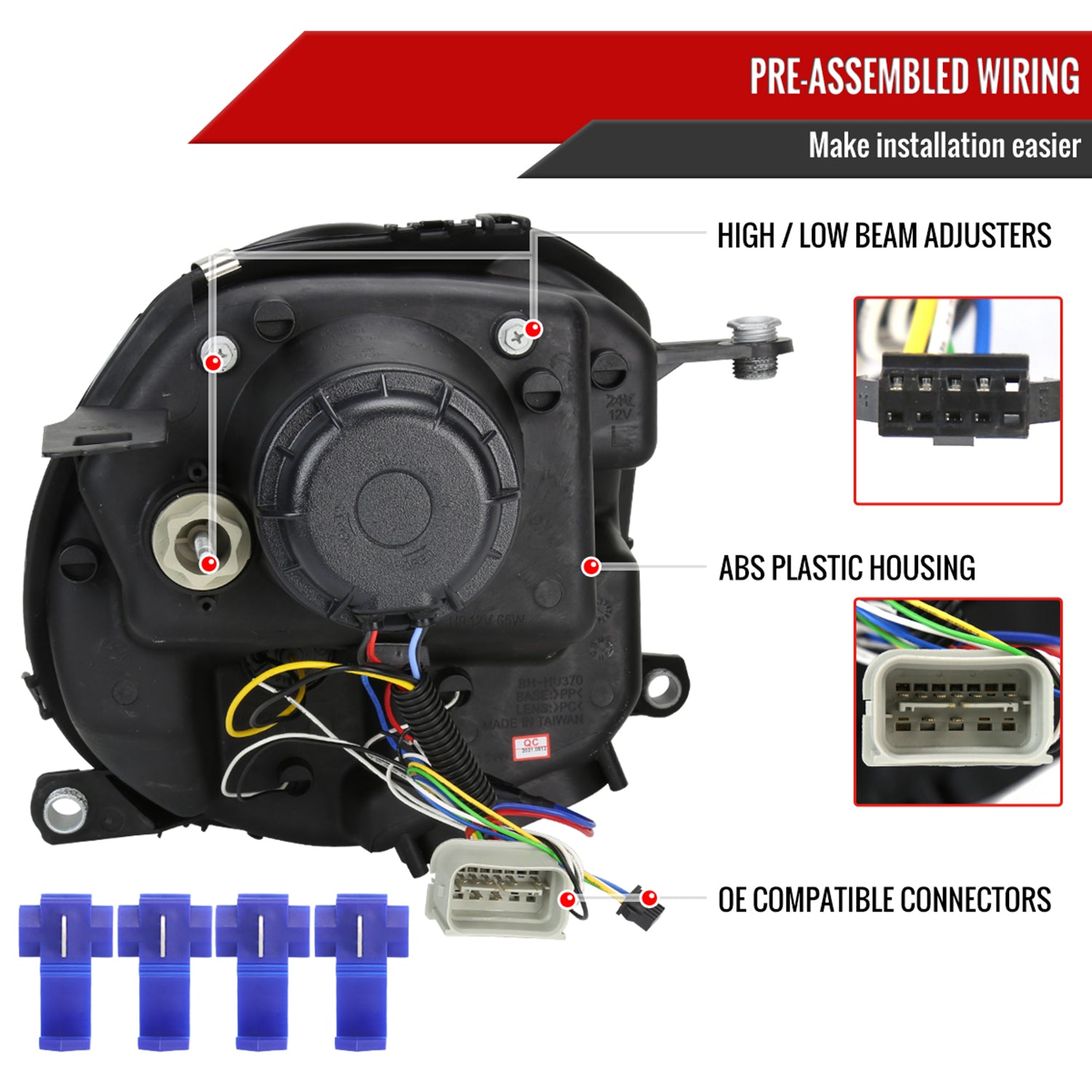 2007-2015 Mini Cooper R55 R56 R57 R58 R59 Single Halo Headlights Chrome